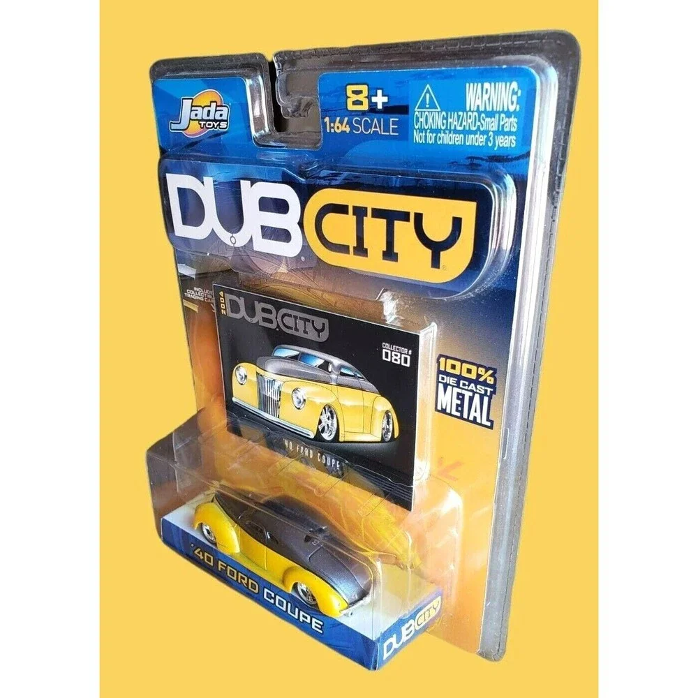 2004 JADA TOYS '40 FORD COUPE DUB CITY Series Yellow & Gray Collector #080 1:64